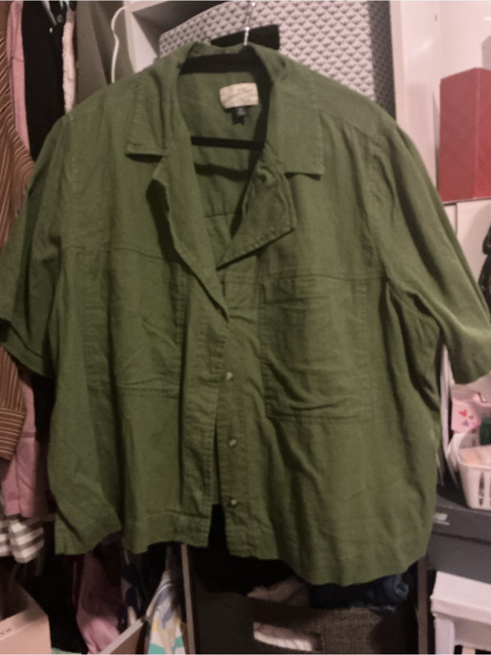Universal Thread Olive Green Lightweight Button-Up Shirt Jacket